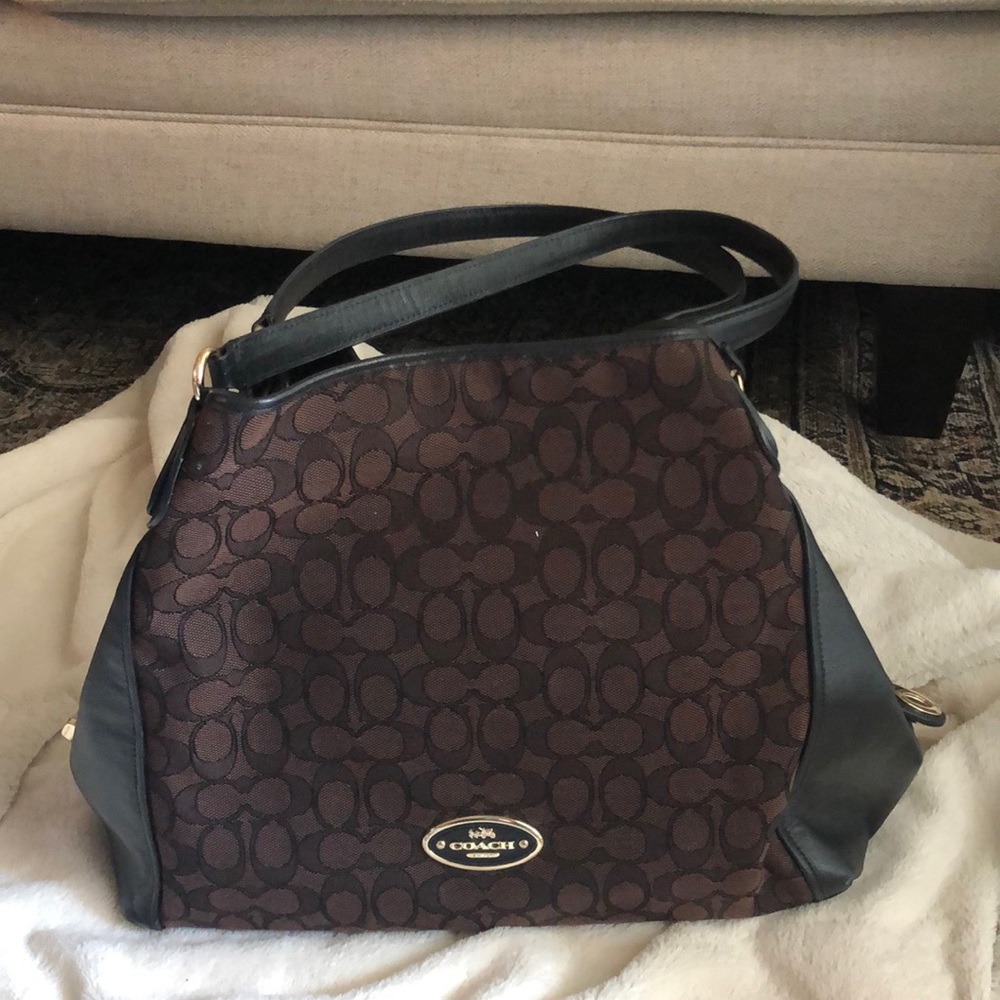 Brown and Black Coach Bag